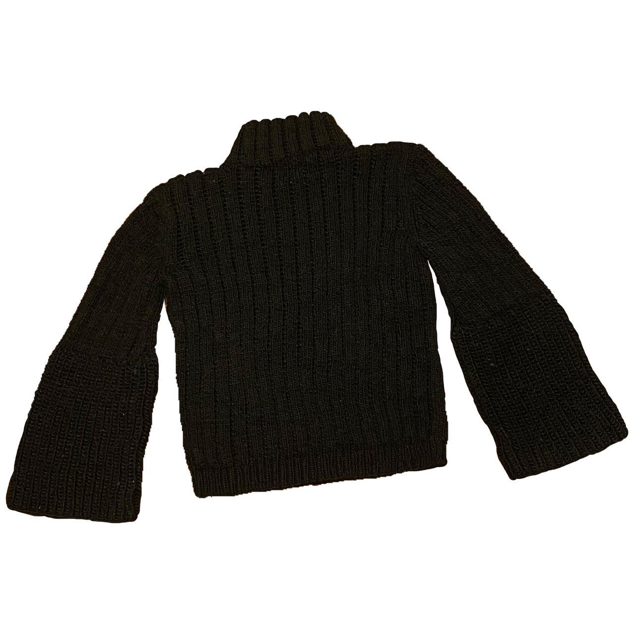 Super cute tach black knitted sweater with flare... - Depop