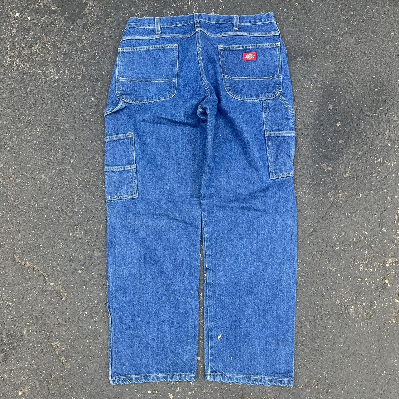 Dickies Men's Blue and White Jeans | Depop