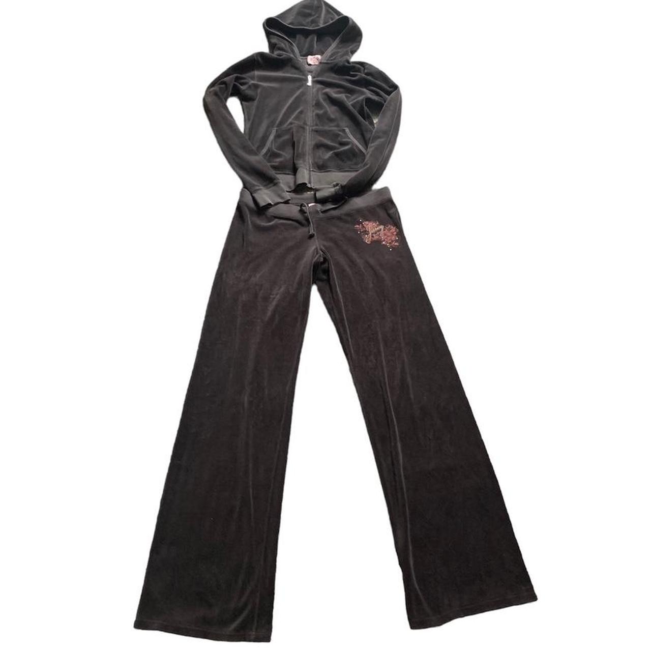 Rare Juicy Couture TrackSuit Set Red Velour Medium Jacket Pants