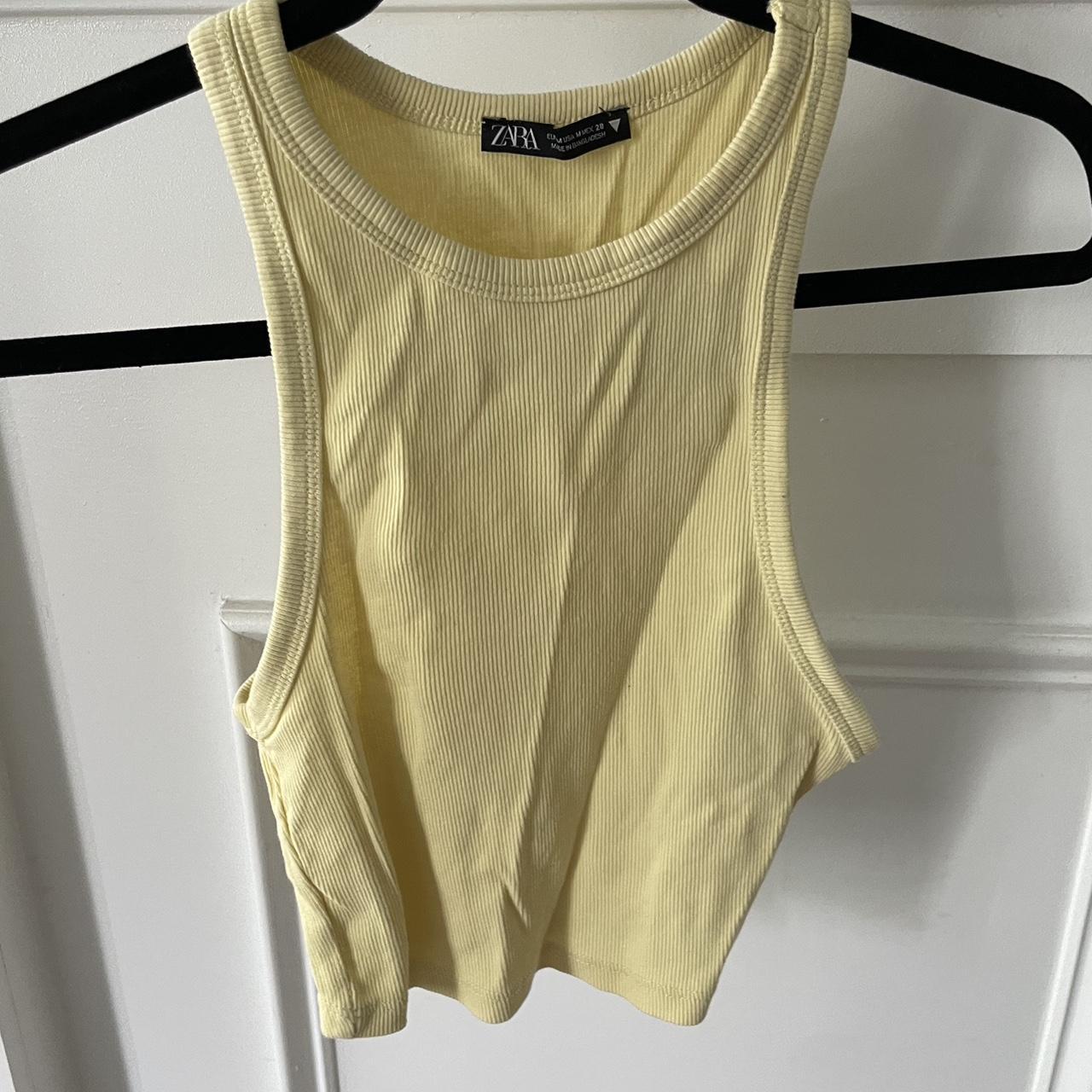 Zara Women's Yellow Croptop Depop