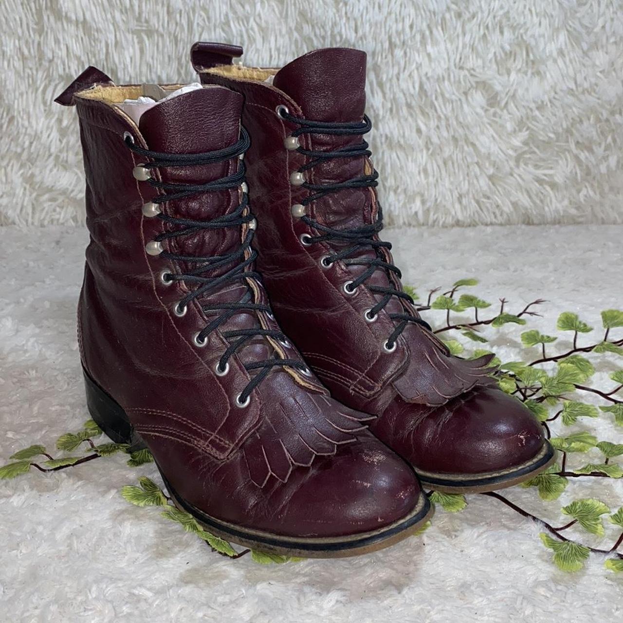 Laredo Women's Burgundy Boots | Depop