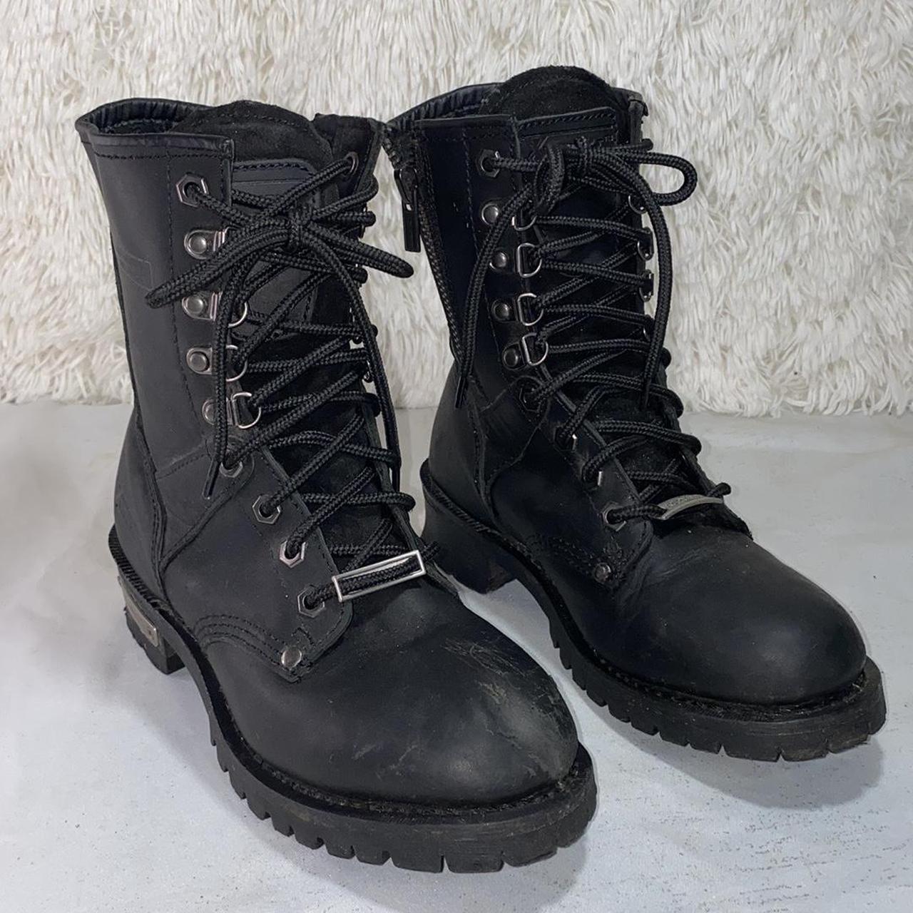 🌺-Woman’s-Xelement Motorcycle black leather Boots... - Depop