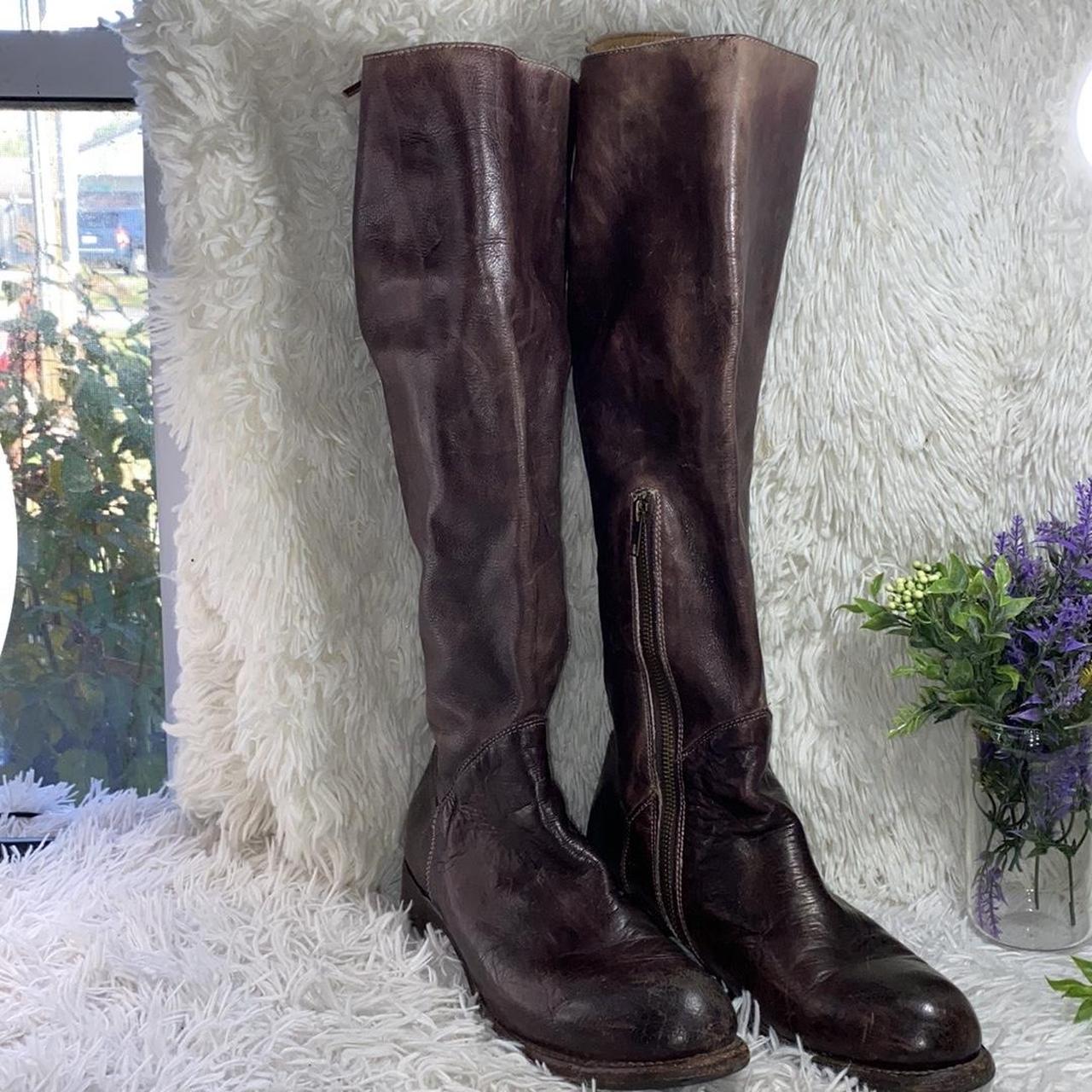 Fossil Zena back zipper wide calf caramel riding boots - Shoes