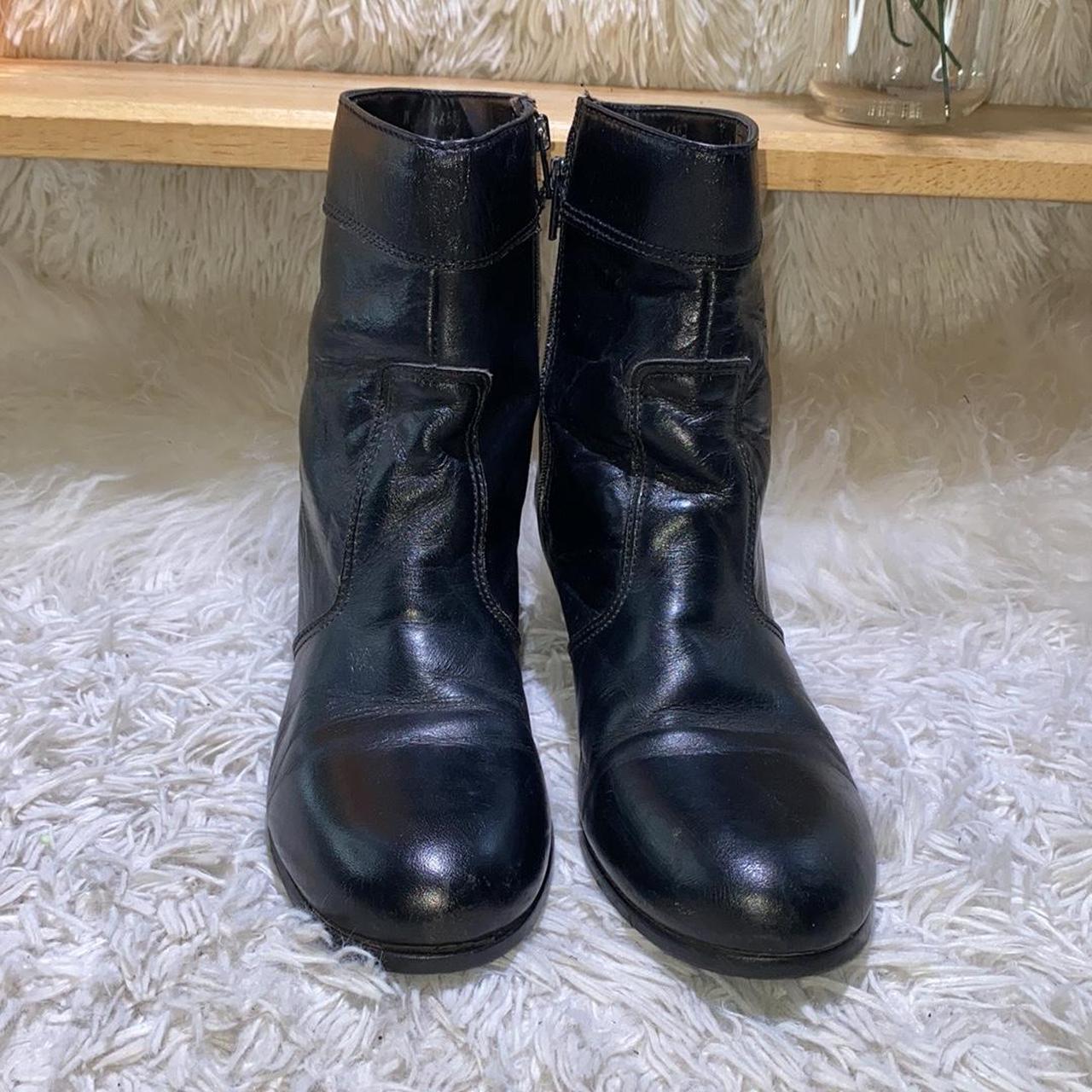 🌻-Trotters-Black,leather,ankle heeled boots in great... - Depop