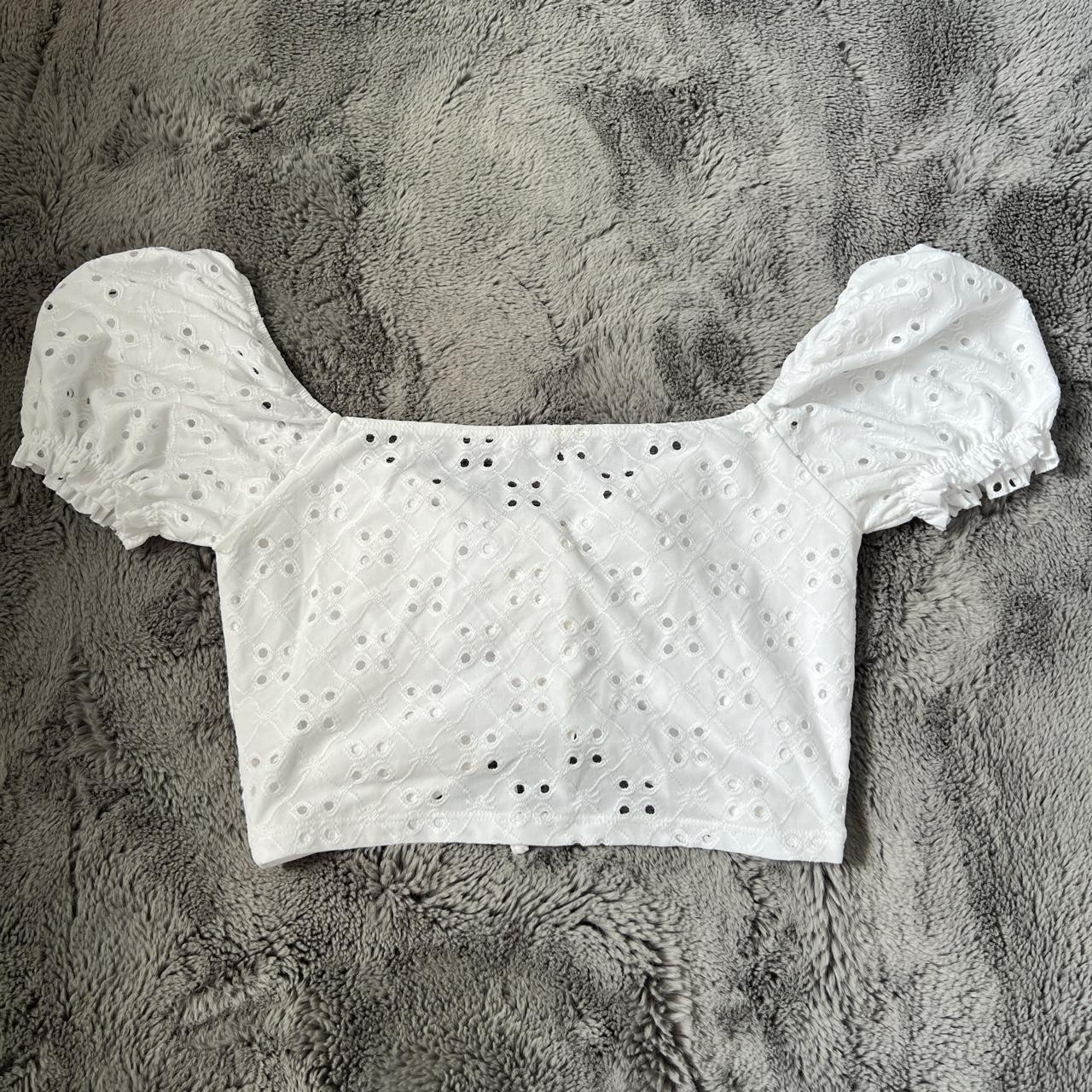 Garage Women's White Crop-top | Depop