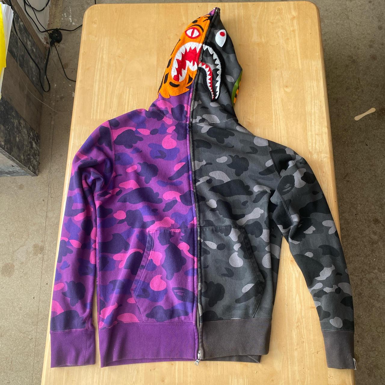 Black and purple bape hoodie best sale