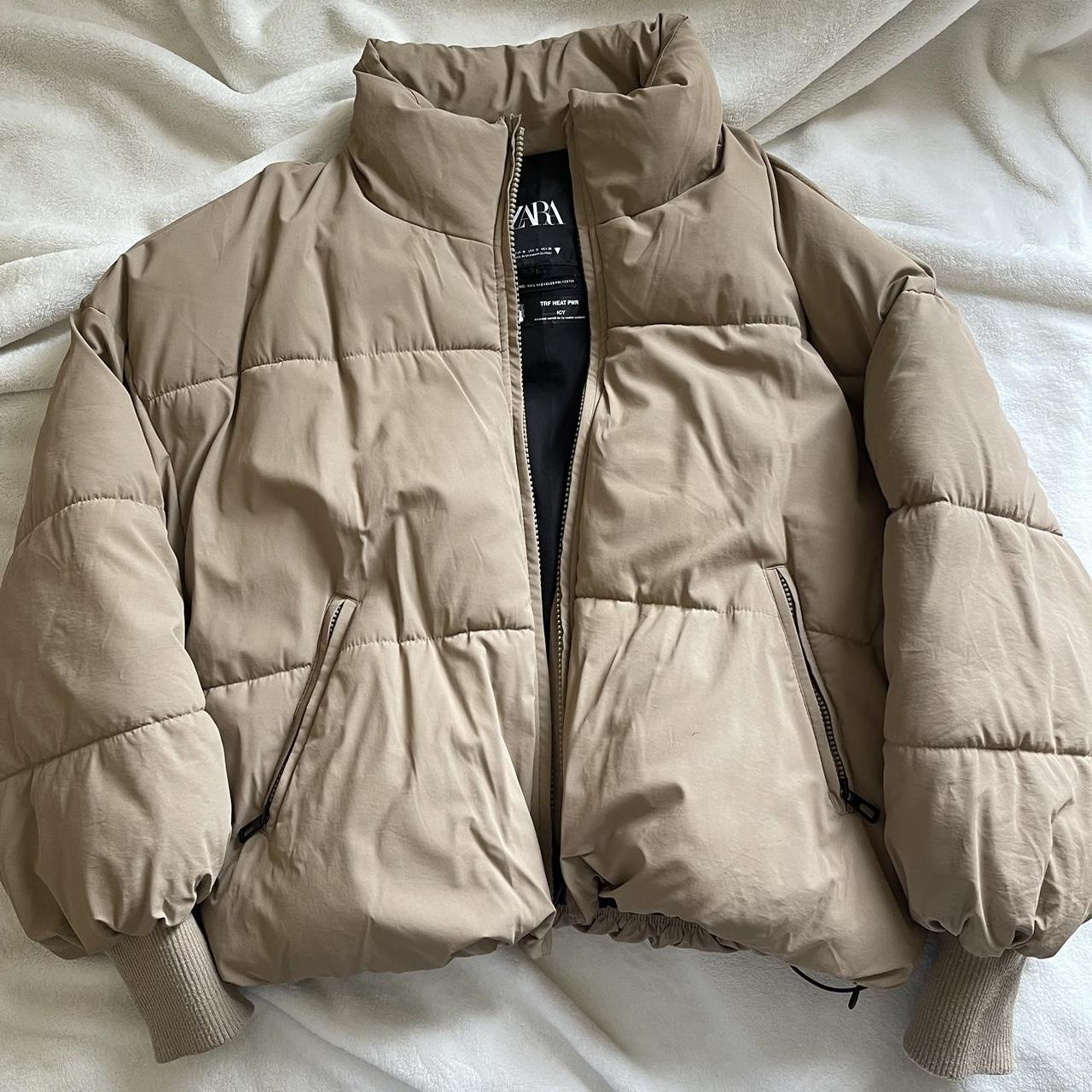 Zara Women's Tan and Cream Jacket | Depop