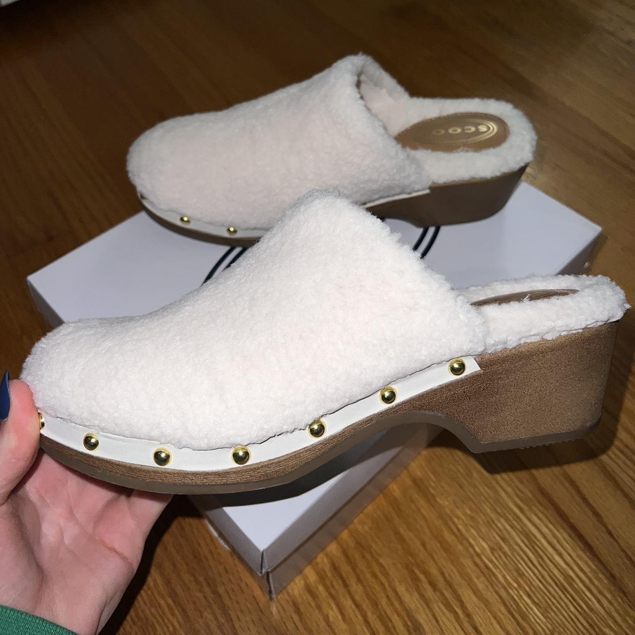 Faux discount shearling clogs