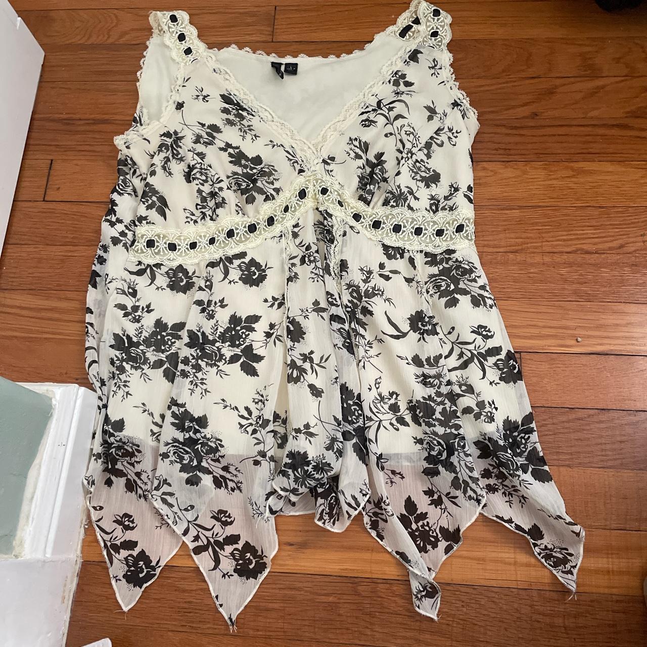 Essentials Women's Black and Cream Vest | Depop