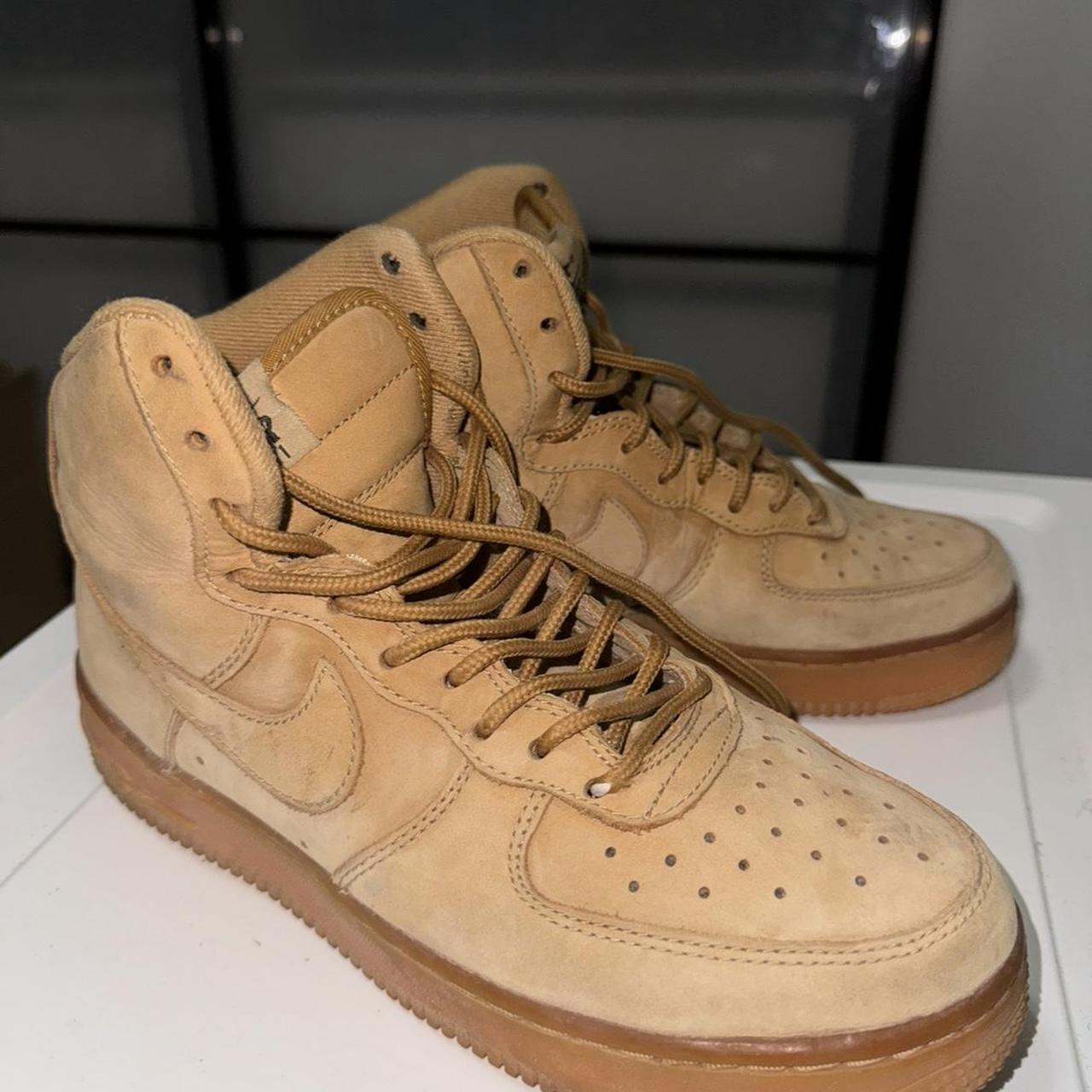 tan and brown airforces
