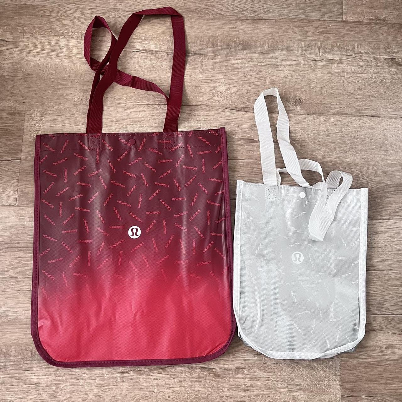 Lululemon Reusable Shopping Bags Lot of 2 Totes 12 Inch Be All In