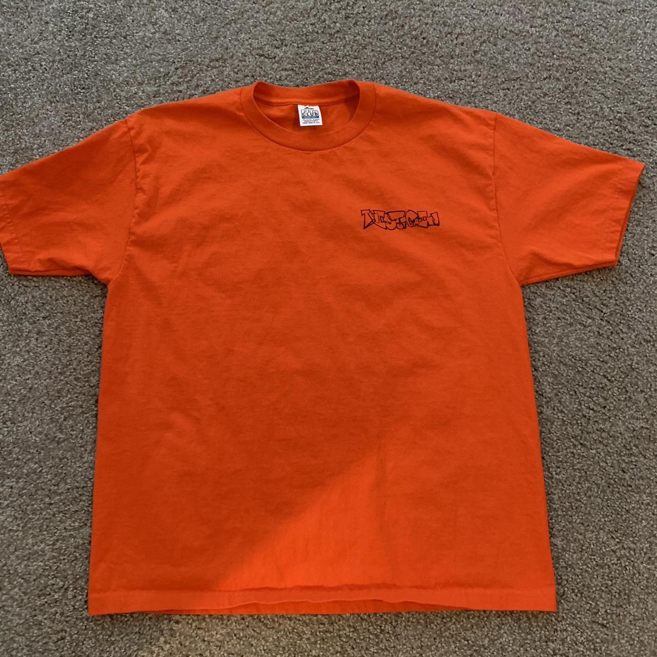 Men's Black and Orange T-shirt | Depop