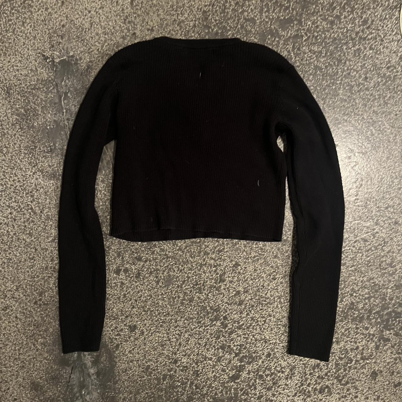 Black cropped long sleeve brandy Melville top Great... - Depop