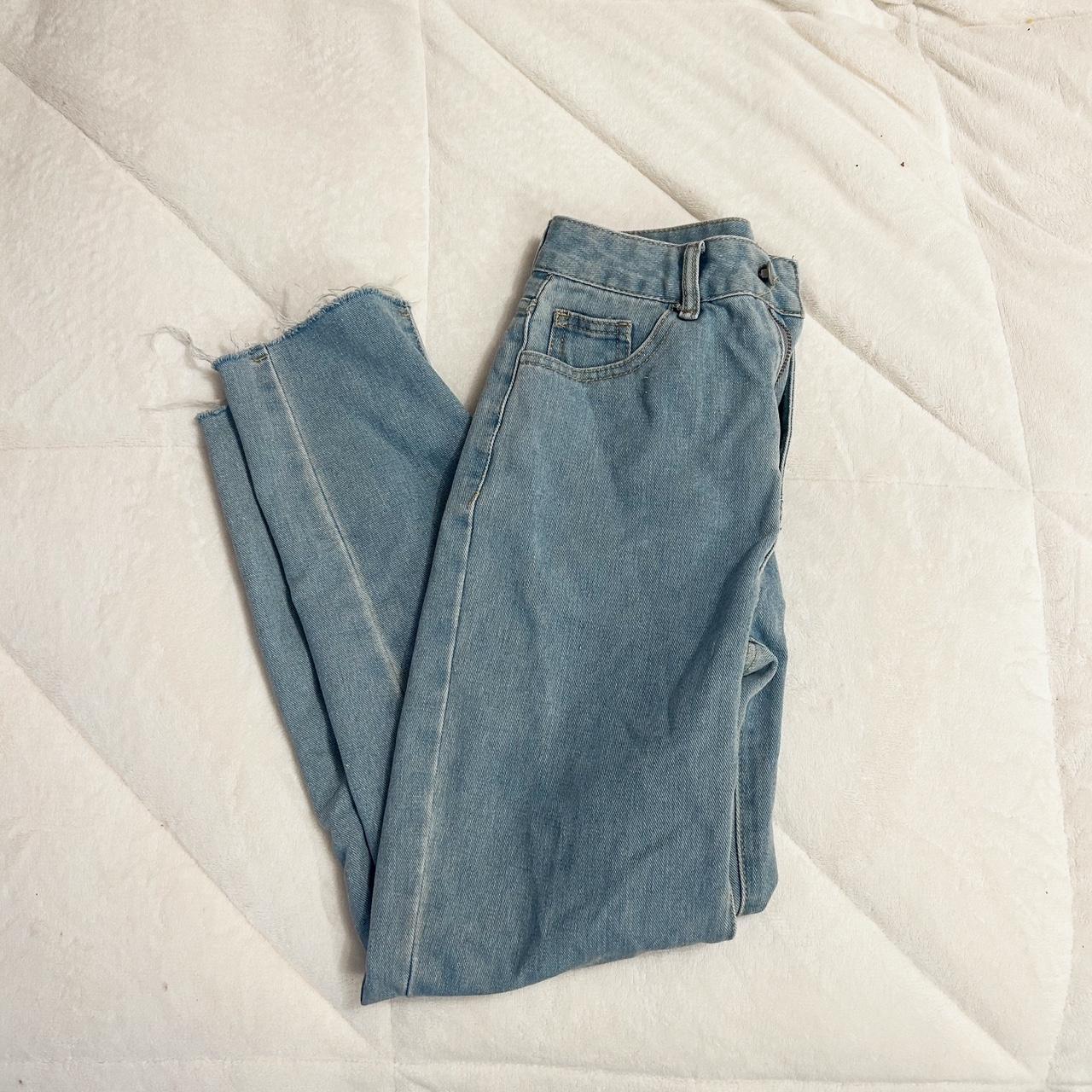 shein light wash mom jeans. size petite xxs. never... - Depop