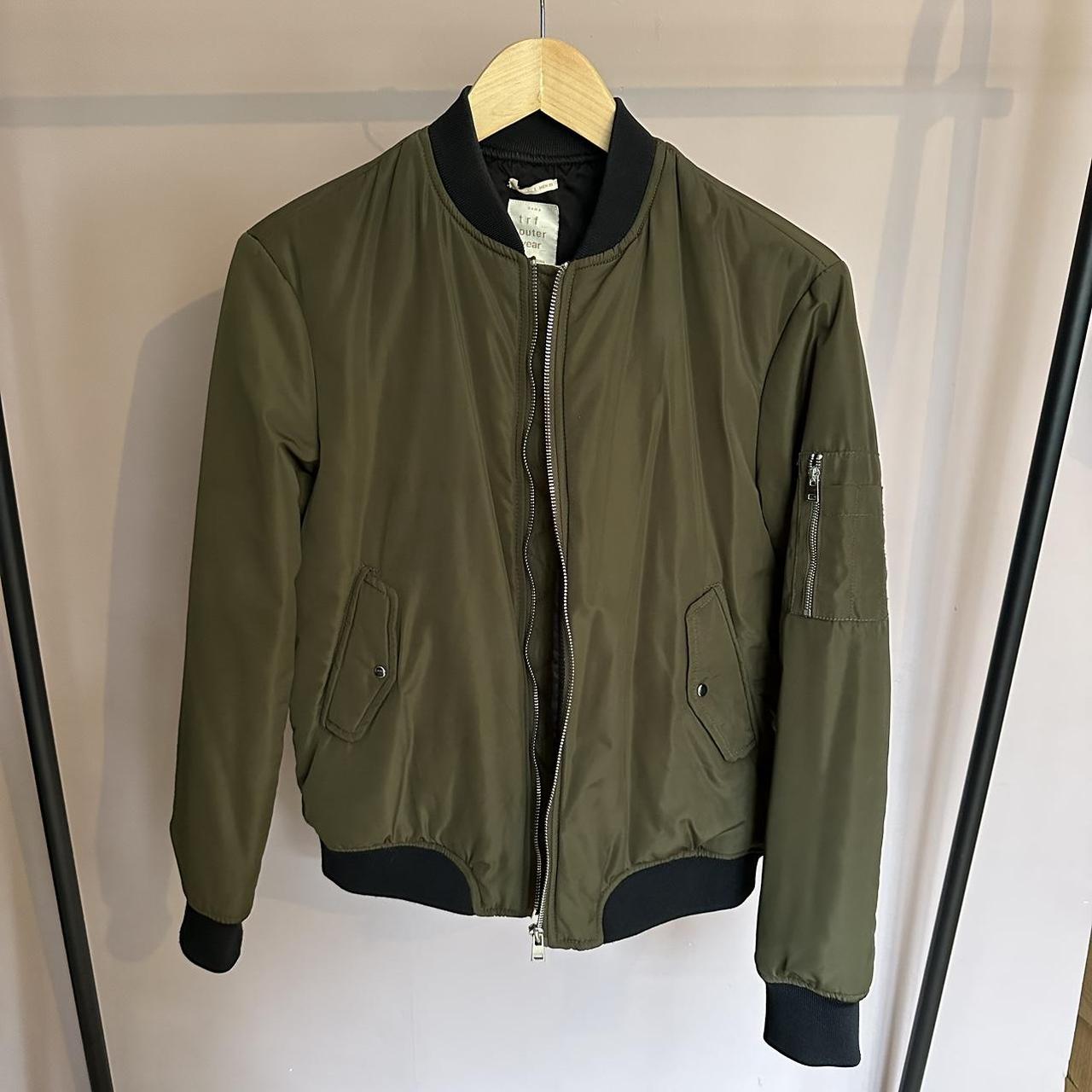 Zara Women's Black and Khaki Jacket | Depop