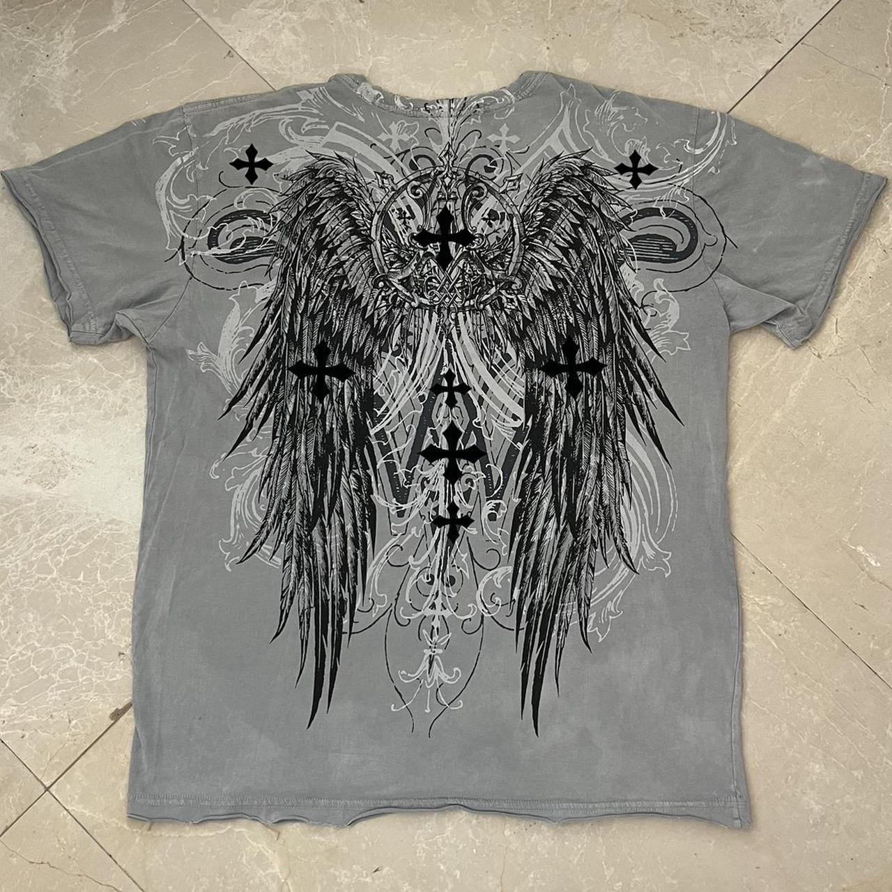 Affliction Wing Tee Amazing backhit -best fits... - Depop