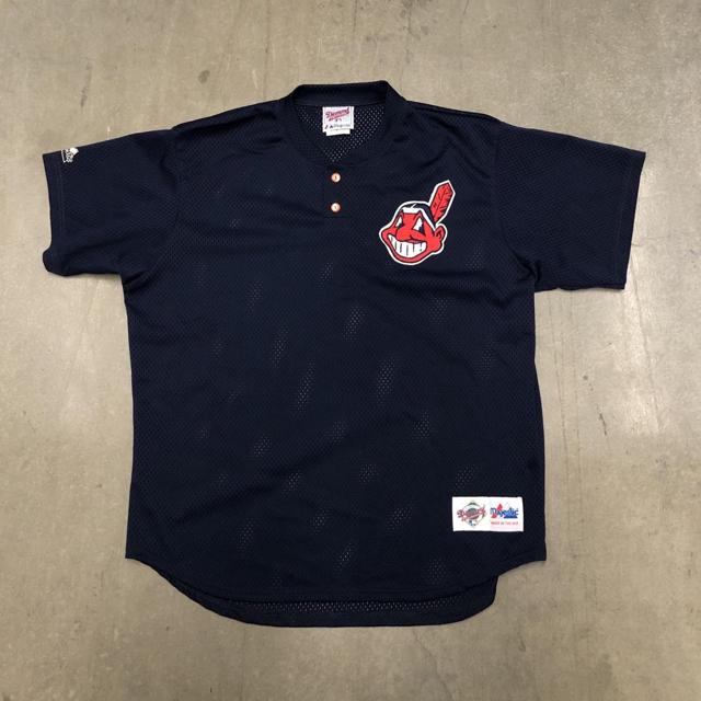 Majestic MLB Cleveland Indians Baseball Jersey - - Depop