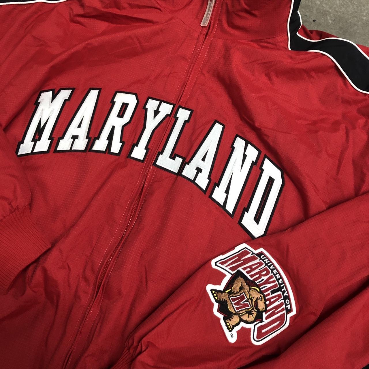 Vintage 2000's Maryland Terrapins Majestic Full Zip... - Depop