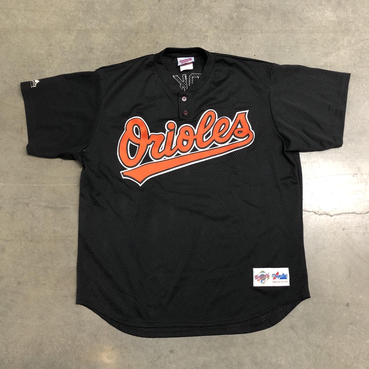 1990s Baltimore Orioles Blank Authentic Black Jersey BP Majestic 448042