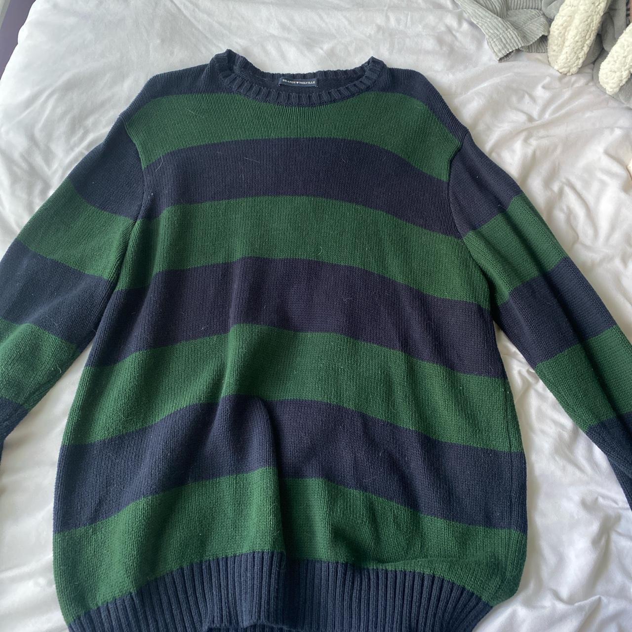 Chunky oversized Brandy Melville striped sweater... - Depop