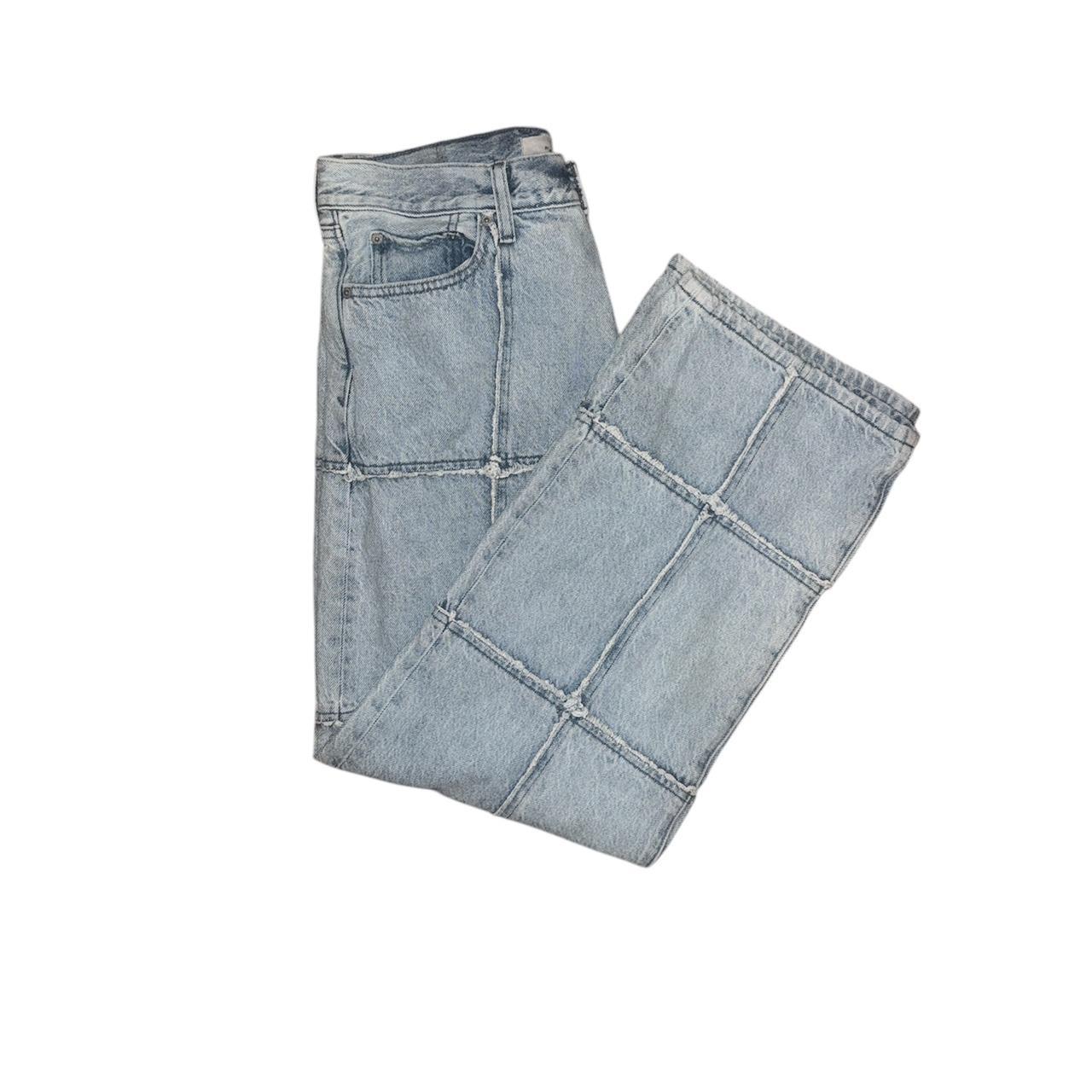 PacSun Men's Patched Jeans - Blue - 30" – Baggy Patchwork Denim Jeans Color - Light …