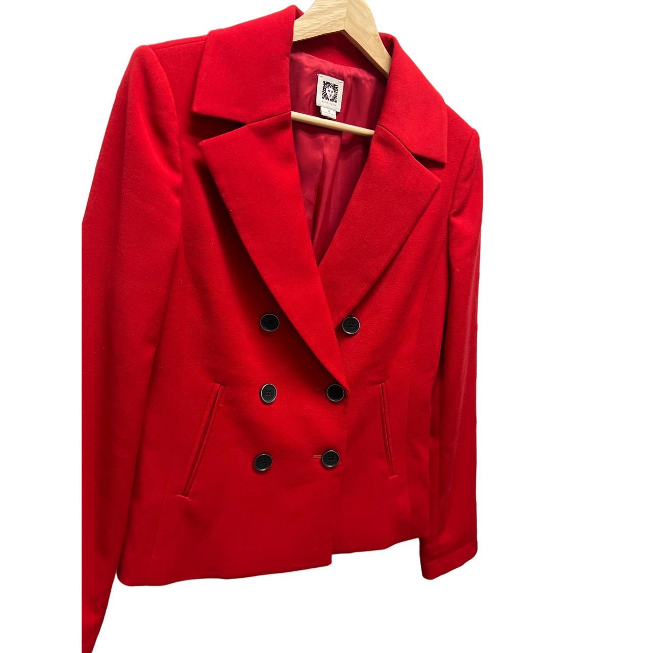 Anne Klein Red Double Breasted Peacoat