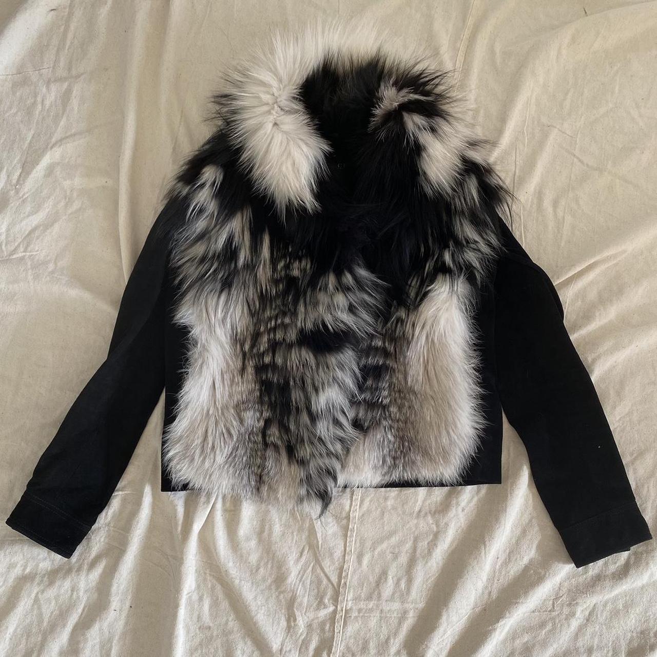 This incredible, rare, black and white Gucci jacket... - Depop