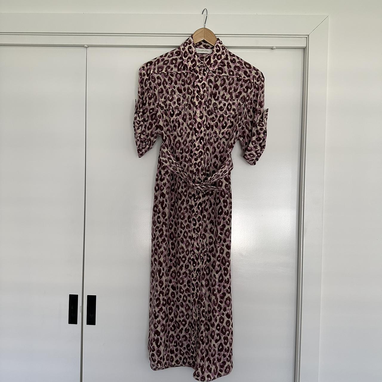 Zimmerman Silk Leopard Print Midi Size 0P Two chest... - Depop