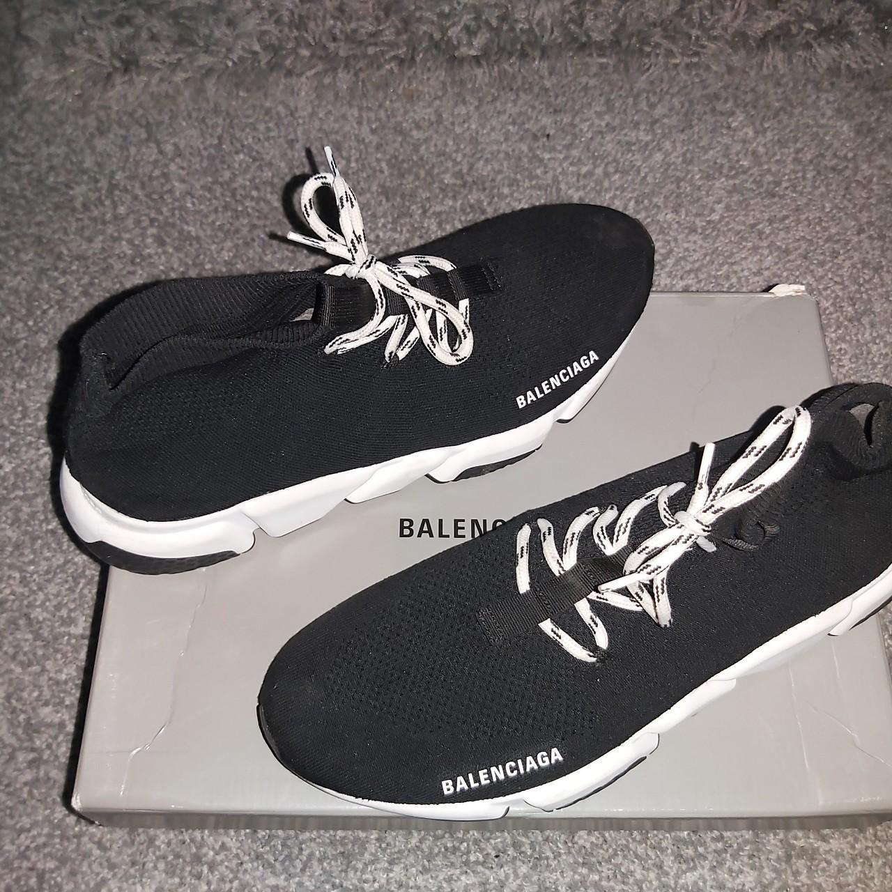 balenciaga trainers black and white
