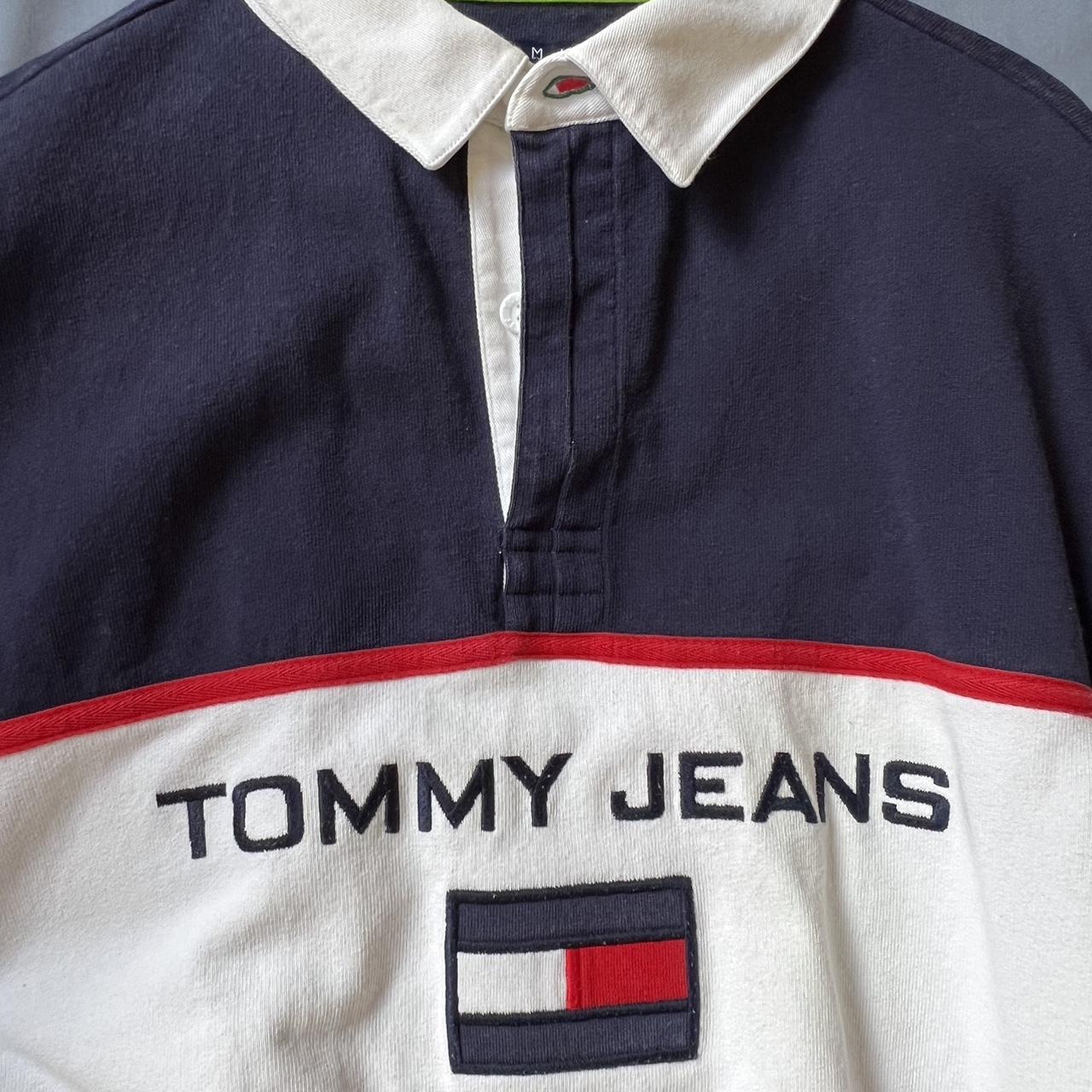 Men’s vintage Tommy Jeans rugby shirt in excellent... - Depop