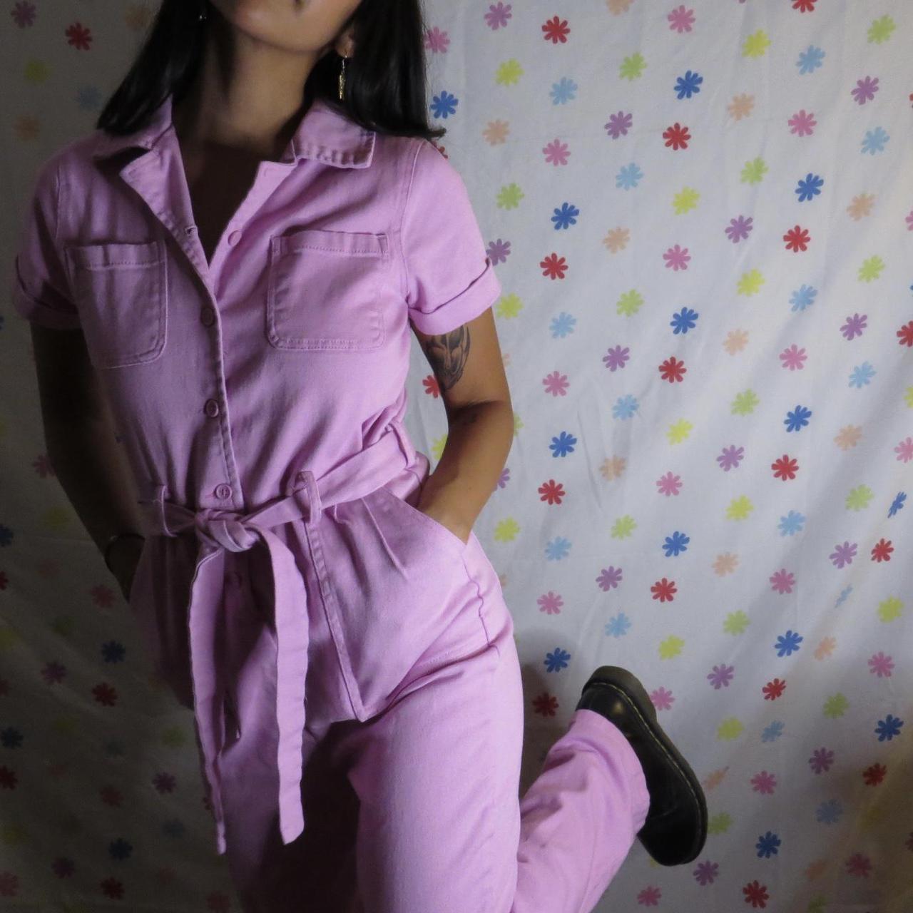 Gianni Bini Pink Denim Jumpsuit THE cutest. Depop