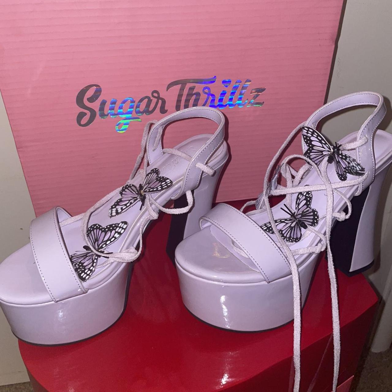 sugar thrillz pixie queen lace up heels