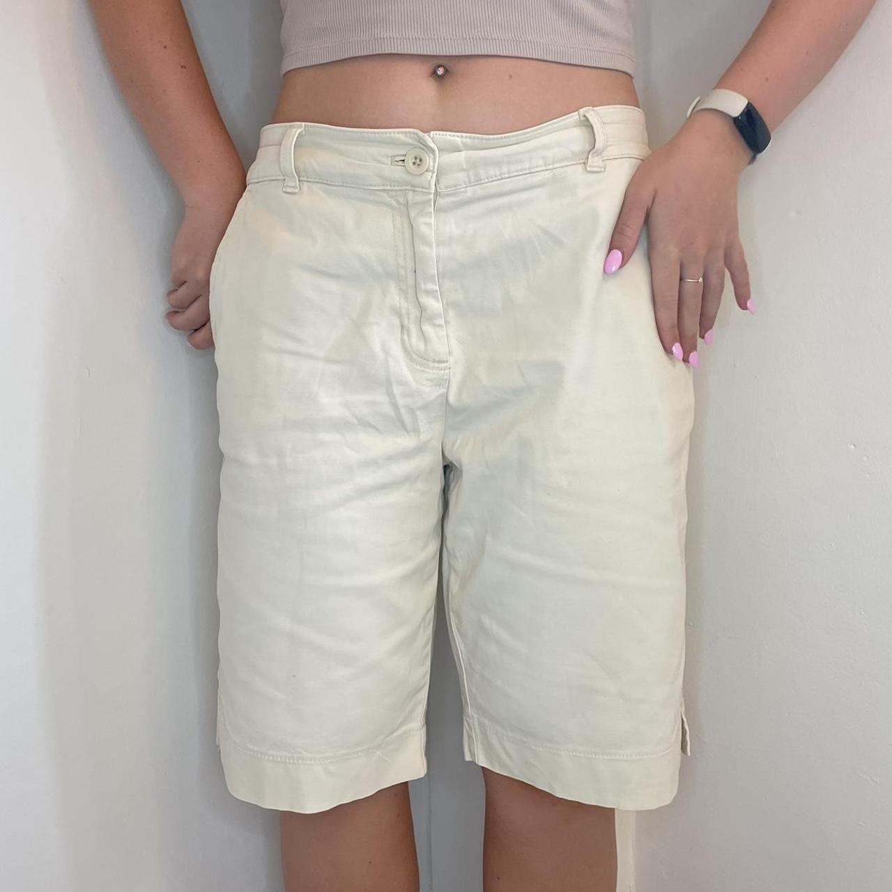 Vintage 90s cream jorts / shorts Small marking as... - Depop
