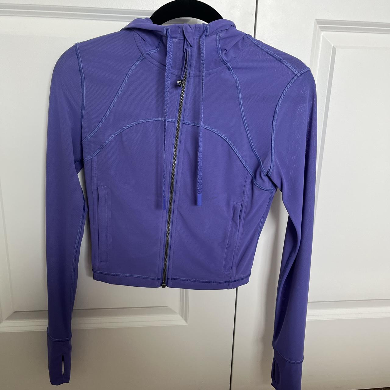 purple lululemon cropped mesh define jacket. super