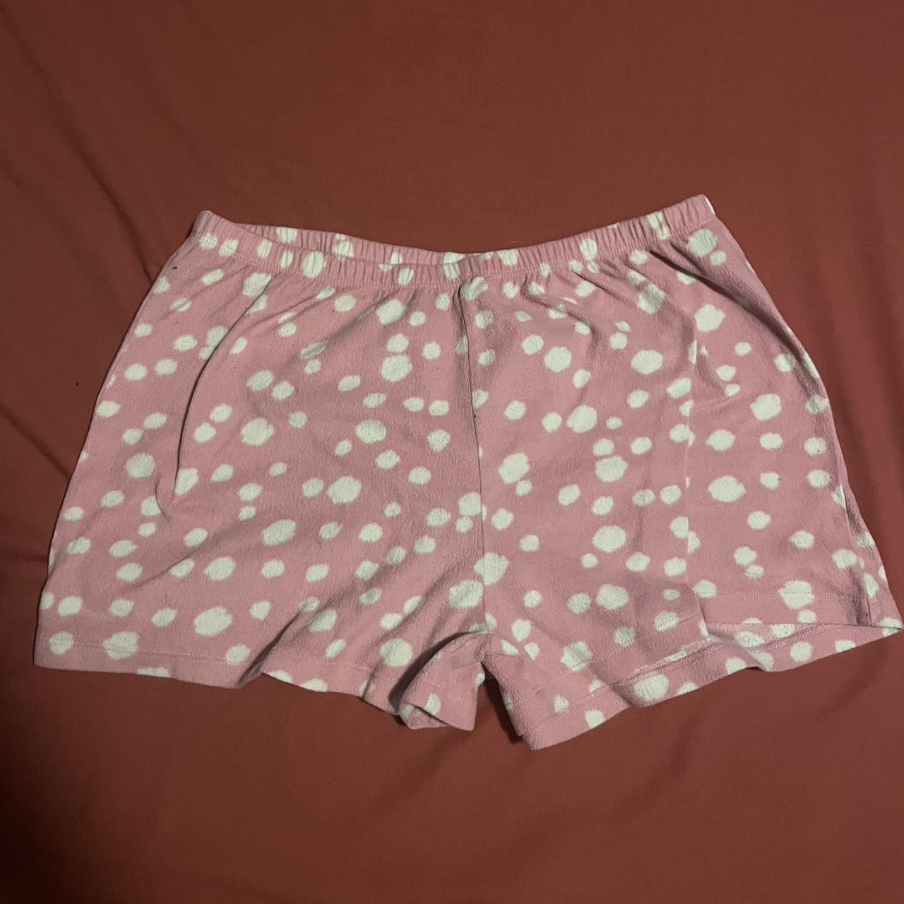 Pink and white polka dot shorts polkadots