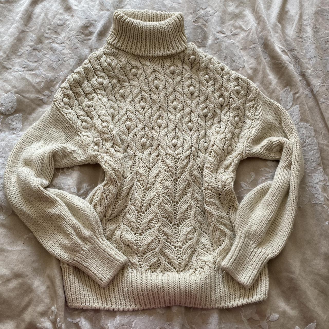 Snug winter high neck crochet knitted jumper perfect... - Depop