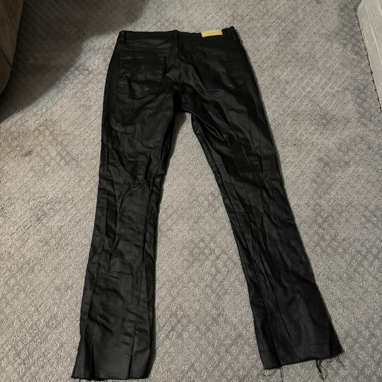 MNML LA Waxed Denim Flares Size 32 Black Very nice... Depop