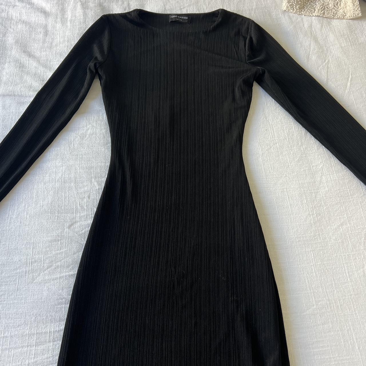 naked wardrobe black skin tight maxi dress Very - Depop