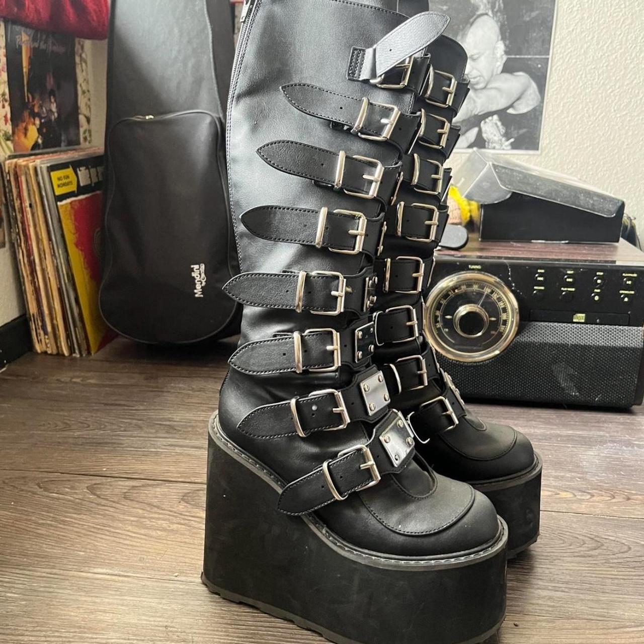 Demonia Women's Platform Boots - Black - US 7 – O… - image 2