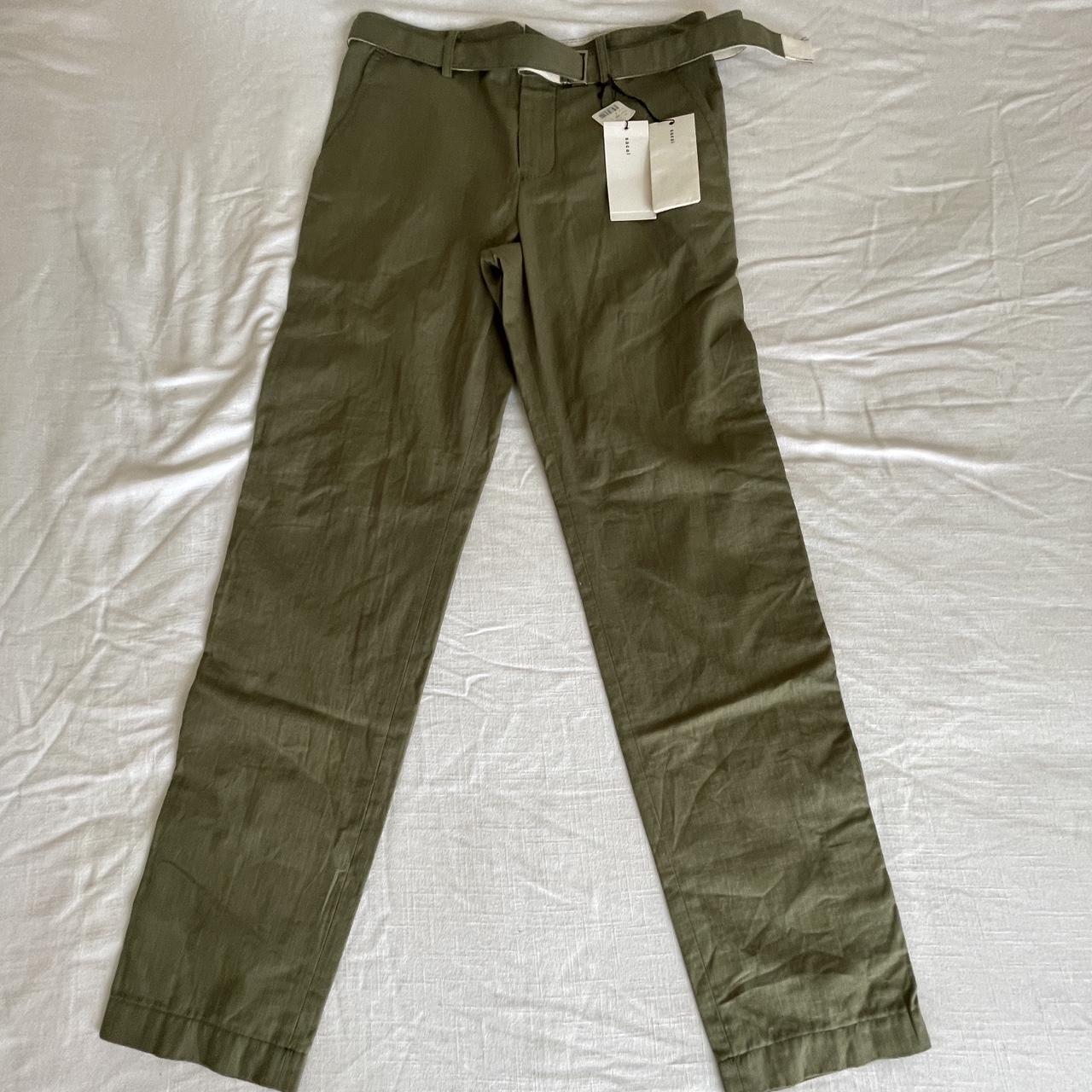 Sacai Men's Green Trousers | Depop