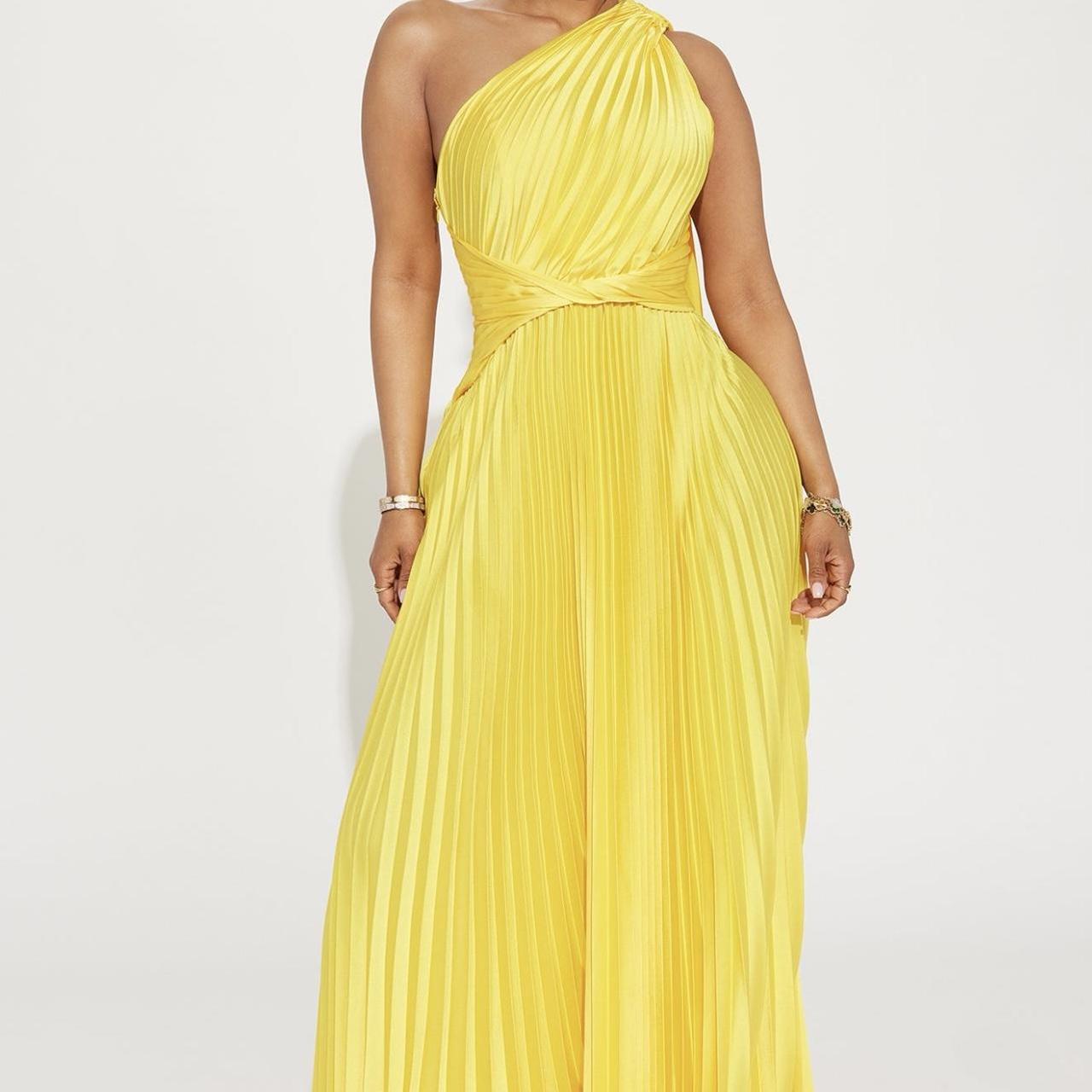 Fashion nova mustard yellow dress hotsell