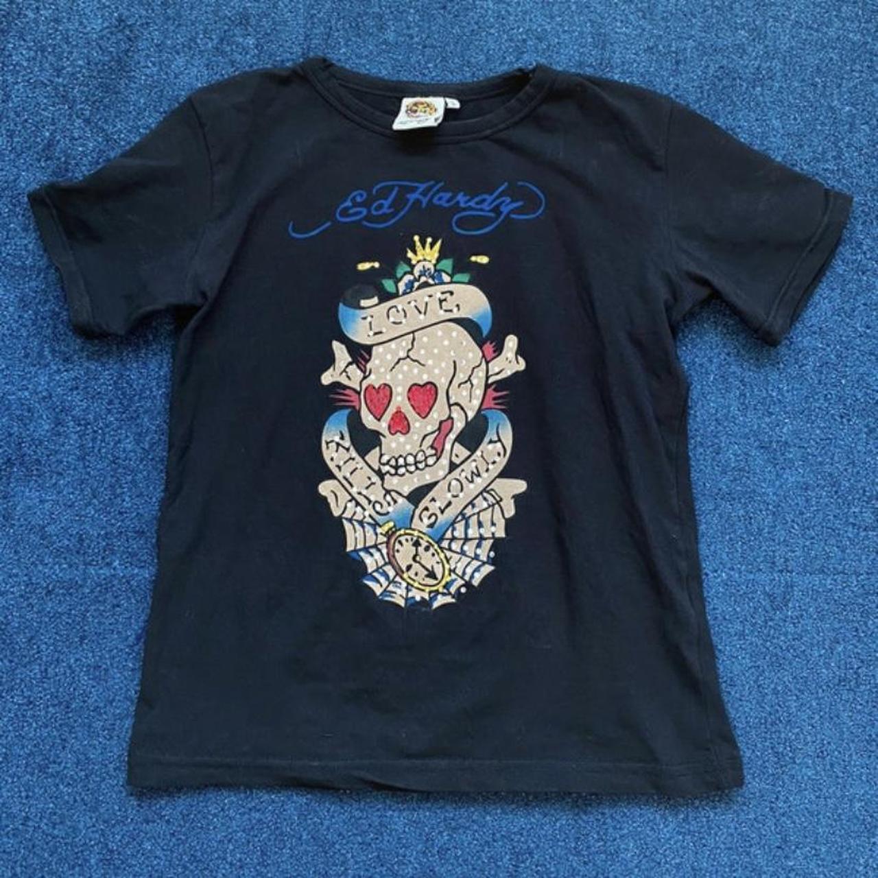 ed hardy baby tee worn once no flaws authentic t... - Depop