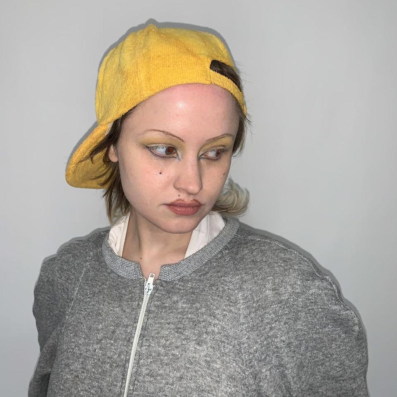 Norma Kamali Women's Yellow Hat | Depop