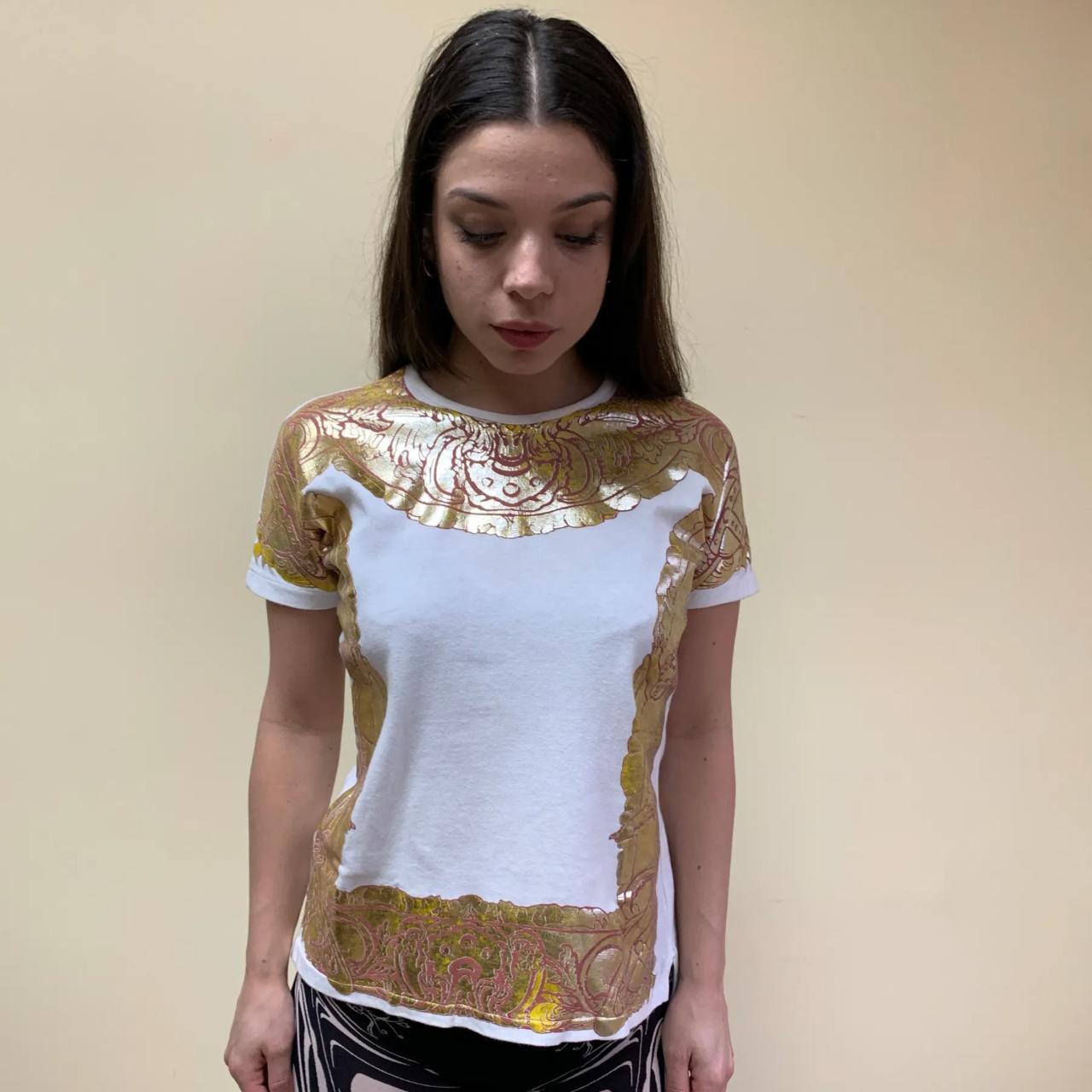 VIVISION Tシャツ GOLD Rare Vivienne Westwood 1980s gold frame t-shirt with | Depop
