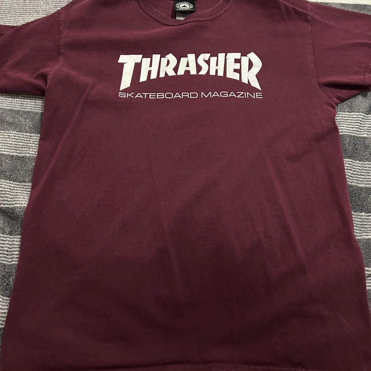 Thrasher burgundy outlet shirt