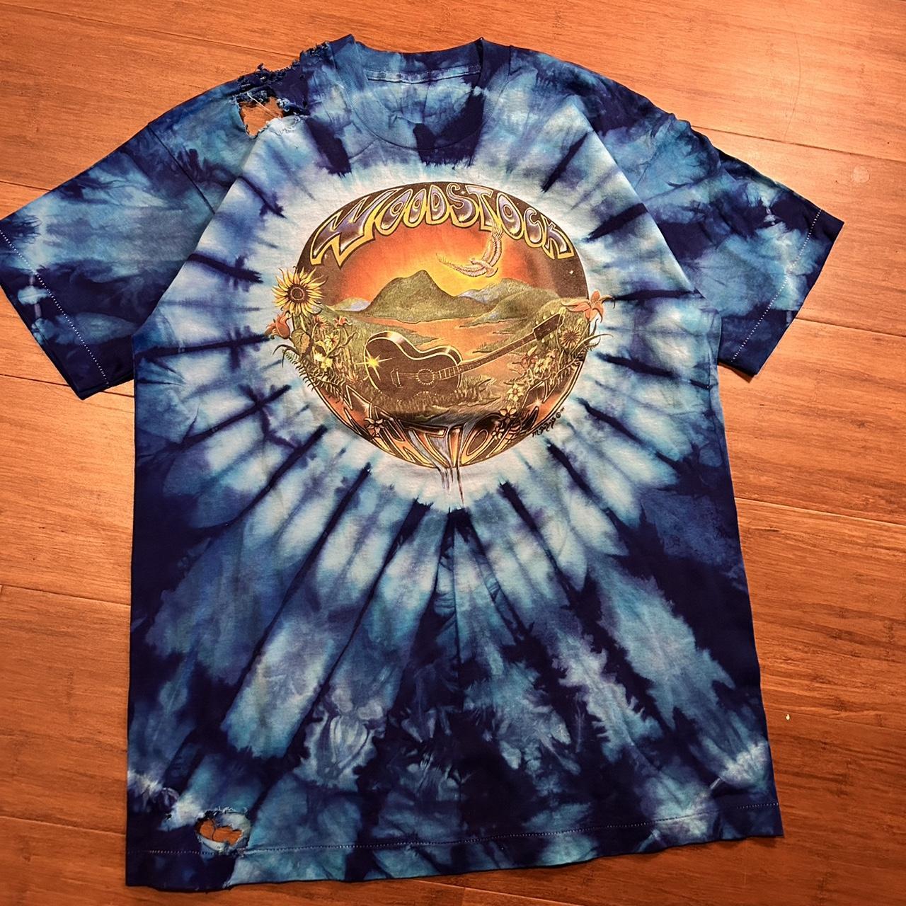Vintage Woodstock 1989 Mike Dubois tie dye, small | Depop