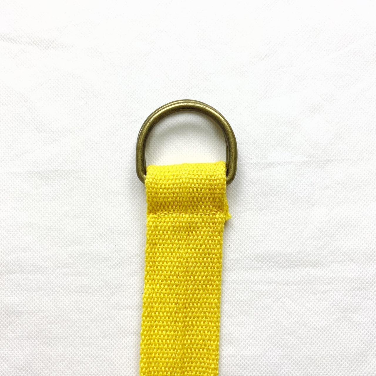 ⭐️ retro adjustable d ring canvas belt. Bright yellow... Depop