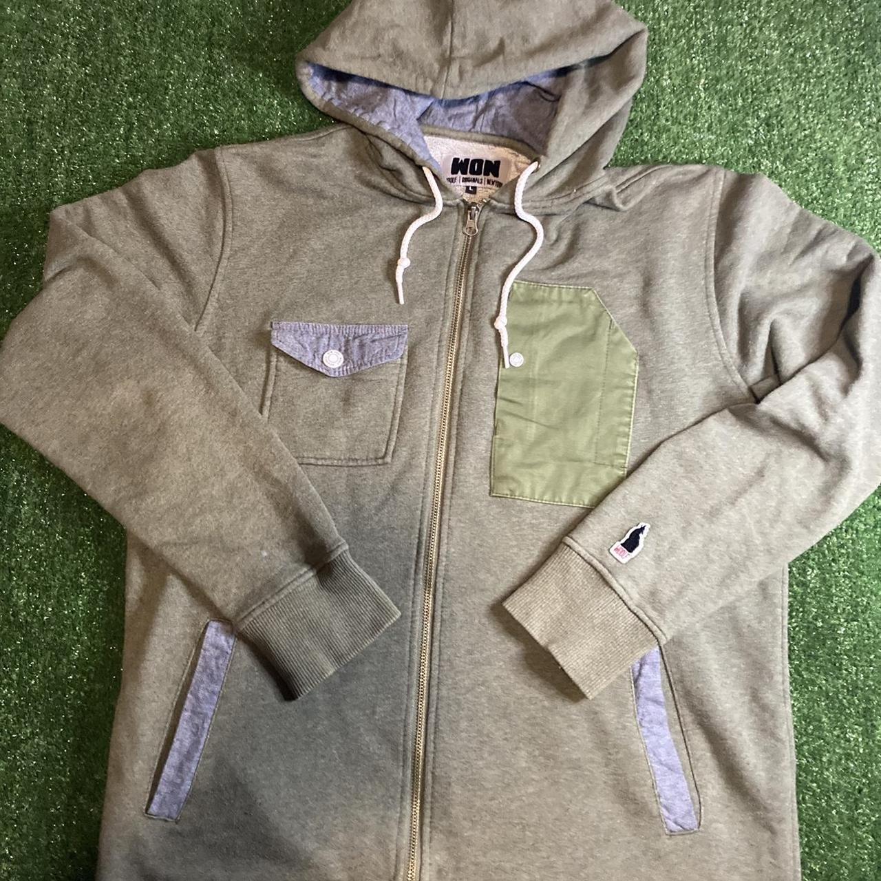 Wolf cotton full zip jacket Depop