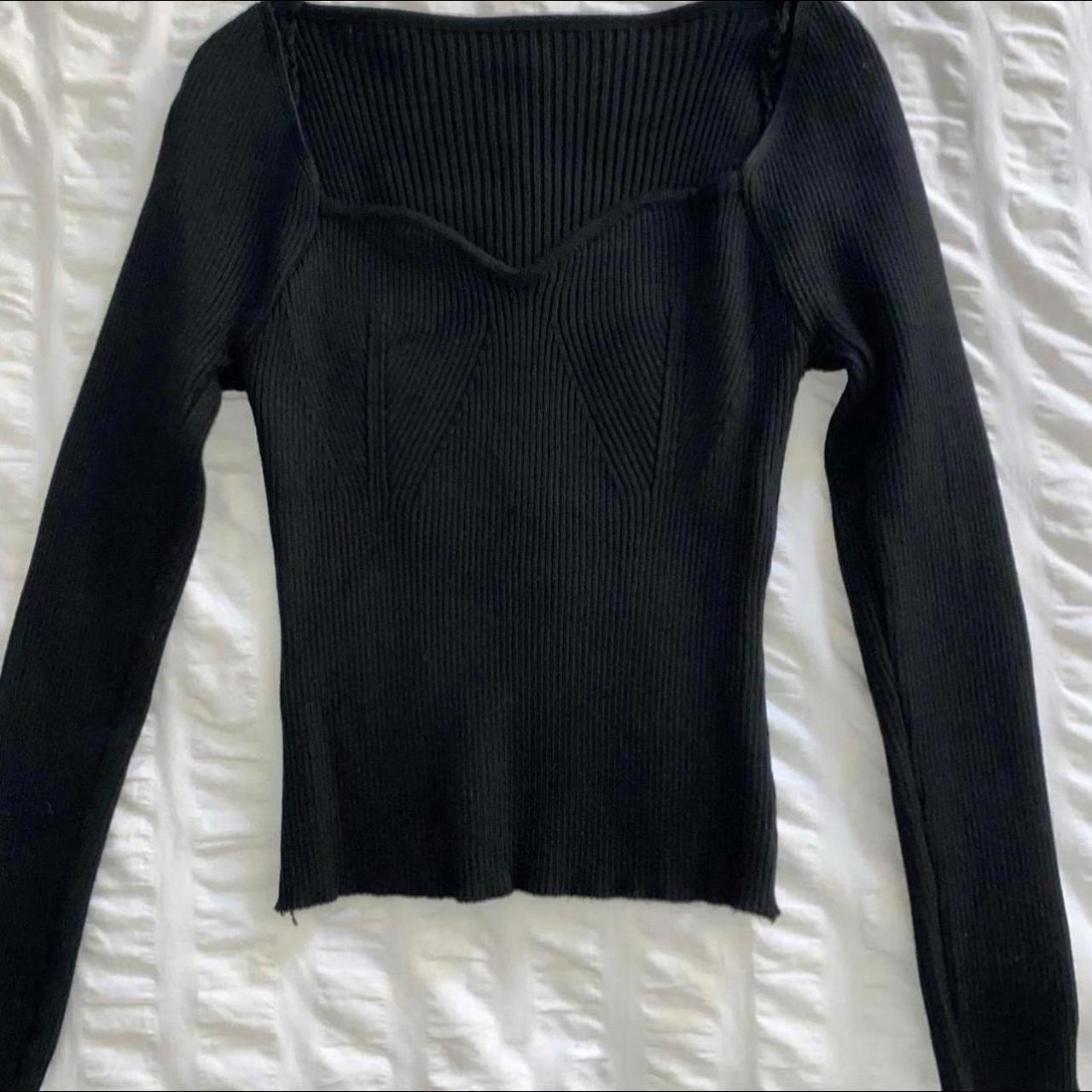 BLACK KNIT TOP | XS Super soft knit with lots of... - Depop