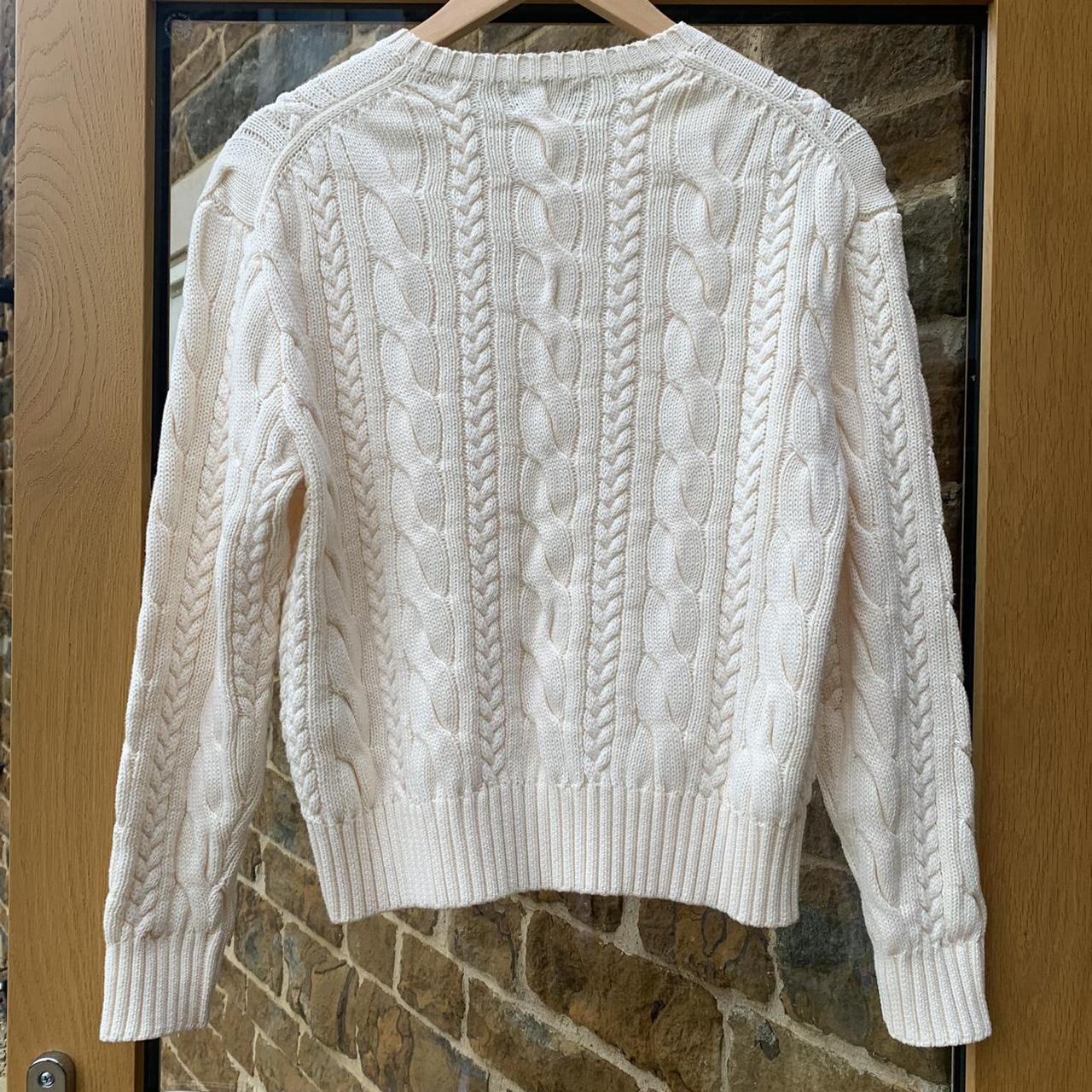 Polo Ralph Lauren Women's Cream and White Jumper | Depop